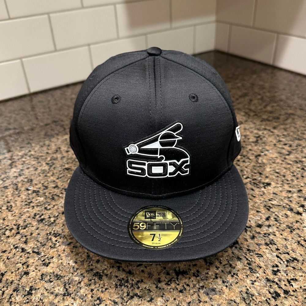 Chicago White Sox Hat New Era 59FIFTY Fitted Men's 7 1/2 Black MLB New